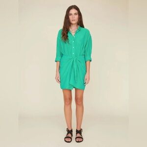 Xirena Green Topaz Arly Cotton & Silk Mini Dress, size M
